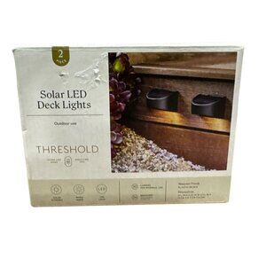 THRESHOLD 2pk Insert Lens Deck Solar LED Outdoor Step Lights Matte Black